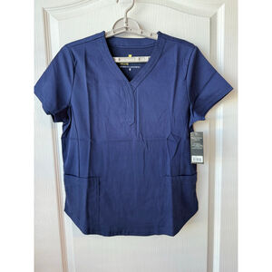 Women's Natural Uniforms Navy Short Sleeve Scrub Top S